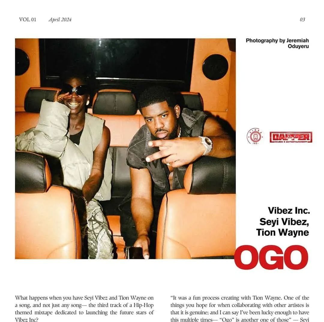 Vibez Inc – OGO ft. Seyi Vibez & Tion Wayne featured image Vibez Inc – OGO ft. Seyi Vibez & Tion Wayne – Vibez Inc OGO ft Seyi Vibez Tion Wayne2